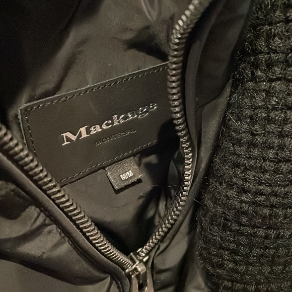 Mackage Brigid Cable Knit Collar Down Puffer Coat Medium - Picture 4 of 12